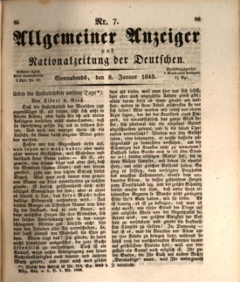 Allgemeiner Anzeiger und Nationalzeitung der Deutschen (Allgemeiner Anzeiger der Deutschen) Samstag 8. Januar 1848