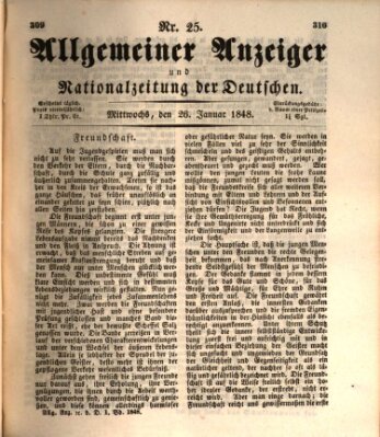 Allgemeiner Anzeiger und Nationalzeitung der Deutschen (Allgemeiner Anzeiger der Deutschen) Mittwoch 26. Januar 1848