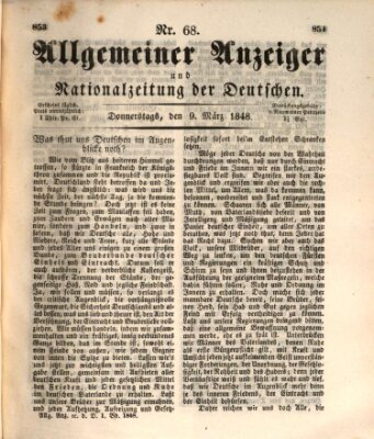 Allgemeiner Anzeiger und Nationalzeitung der Deutschen (Allgemeiner Anzeiger der Deutschen) Donnerstag 9. März 1848