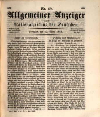 Allgemeiner Anzeiger und Nationalzeitung der Deutschen (Allgemeiner Anzeiger der Deutschen) Freitag 10. März 1848
