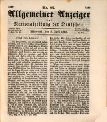 Allgemeiner Anzeiger und Nationalzeitung der Deutschen (Allgemeiner Anzeiger der Deutschen) Mittwoch 5. April 1848