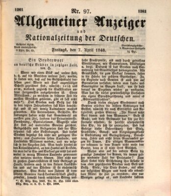 Allgemeiner Anzeiger und Nationalzeitung der Deutschen (Allgemeiner Anzeiger der Deutschen) Freitag 7. April 1848