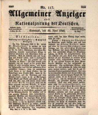 Allgemeiner Anzeiger und Nationalzeitung der Deutschen (Allgemeiner Anzeiger der Deutschen) Sonntag 30. April 1848