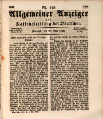 Allgemeiner Anzeiger und Nationalzeitung der Deutschen (Allgemeiner Anzeiger der Deutschen) Freitag 26. Mai 1848