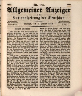 Allgemeiner Anzeiger und Nationalzeitung der Deutschen (Allgemeiner Anzeiger der Deutschen) Freitag 9. Juni 1848