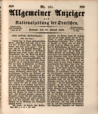 Allgemeiner Anzeiger und Nationalzeitung der Deutschen (Allgemeiner Anzeiger der Deutschen) Freitag 16. Juni 1848