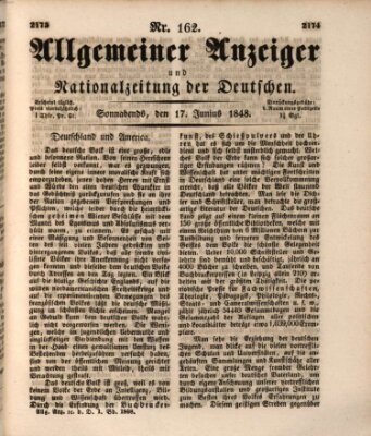 Allgemeiner Anzeiger und Nationalzeitung der Deutschen (Allgemeiner Anzeiger der Deutschen) Samstag 17. Juni 1848