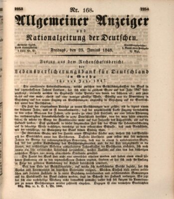 Allgemeiner Anzeiger und Nationalzeitung der Deutschen (Allgemeiner Anzeiger der Deutschen) Freitag 23. Juni 1848