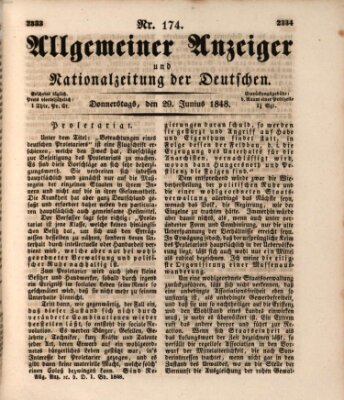 Allgemeiner Anzeiger und Nationalzeitung der Deutschen (Allgemeiner Anzeiger der Deutschen) Donnerstag 29. Juni 1848