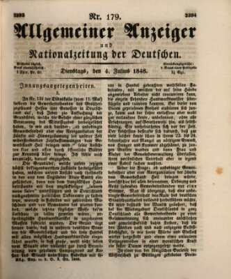 Allgemeiner Anzeiger und Nationalzeitung der Deutschen (Allgemeiner Anzeiger der Deutschen) Dienstag 4. Juli 1848