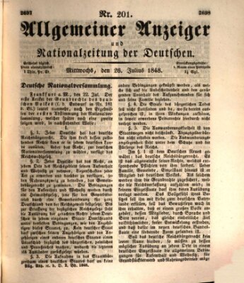 Allgemeiner Anzeiger und Nationalzeitung der Deutschen (Allgemeiner Anzeiger der Deutschen) Mittwoch 26. Juli 1848