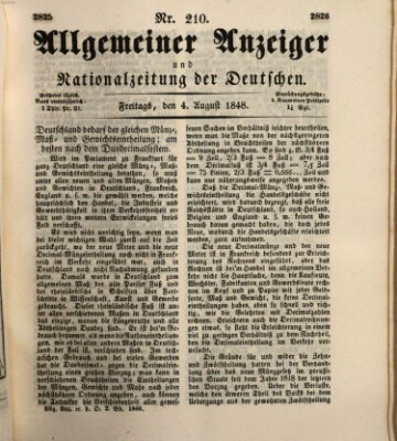 Allgemeiner Anzeiger und Nationalzeitung der Deutschen (Allgemeiner Anzeiger der Deutschen) Freitag 4. August 1848