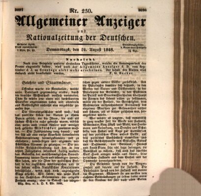 Allgemeiner Anzeiger und Nationalzeitung der Deutschen (Allgemeiner Anzeiger der Deutschen) Donnerstag 24. August 1848