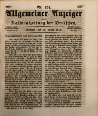 Allgemeiner Anzeiger und Nationalzeitung der Deutschen (Allgemeiner Anzeiger der Deutschen) Montag 28. August 1848