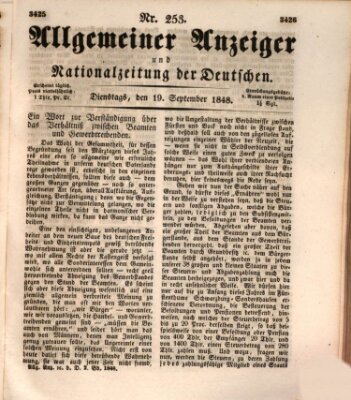 Allgemeiner Anzeiger und Nationalzeitung der Deutschen (Allgemeiner Anzeiger der Deutschen) Dienstag 19. September 1848