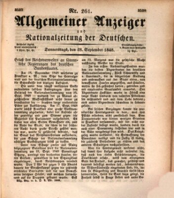 Allgemeiner Anzeiger und Nationalzeitung der Deutschen (Allgemeiner Anzeiger der Deutschen) Donnerstag 28. September 1848