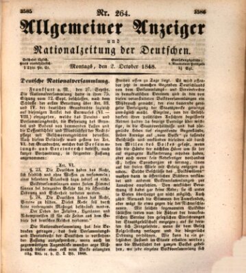 Allgemeiner Anzeiger und Nationalzeitung der Deutschen (Allgemeiner Anzeiger der Deutschen) Montag 2. Oktober 1848