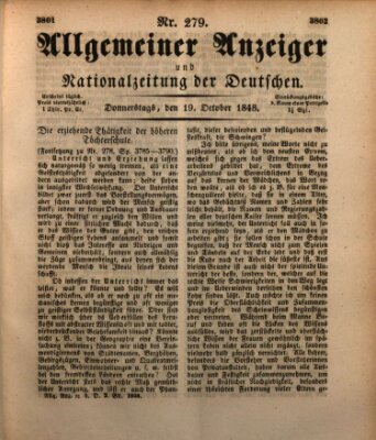 Allgemeiner Anzeiger und Nationalzeitung der Deutschen (Allgemeiner Anzeiger der Deutschen) Donnerstag 19. Oktober 1848