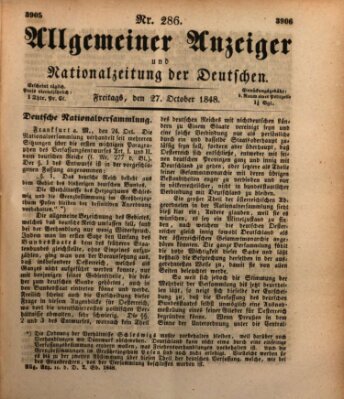 Allgemeiner Anzeiger und Nationalzeitung der Deutschen (Allgemeiner Anzeiger der Deutschen) Freitag 27. Oktober 1848