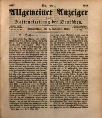 Allgemeiner Anzeiger und Nationalzeitung der Deutschen (Allgemeiner Anzeiger der Deutschen) Donnerstag 2. November 1848