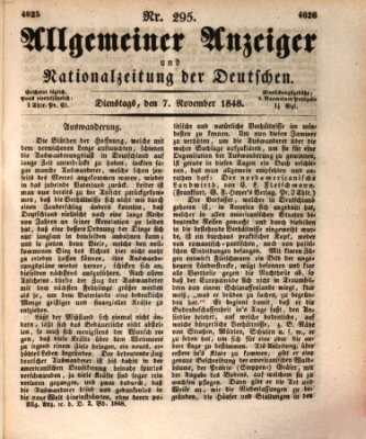 Allgemeiner Anzeiger und Nationalzeitung der Deutschen (Allgemeiner Anzeiger der Deutschen) Dienstag 7. November 1848