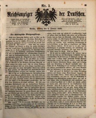 Reichsanzeiger der Deutschen (Allgemeiner Anzeiger der Deutschen) Freitag 4. Januar 1850