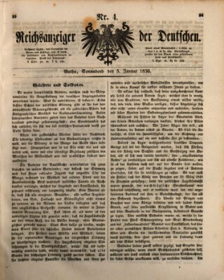 Reichsanzeiger der Deutschen (Allgemeiner Anzeiger der Deutschen) Samstag 5. Januar 1850