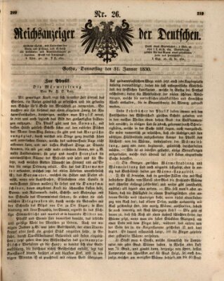 Reichsanzeiger der Deutschen (Allgemeiner Anzeiger der Deutschen) Donnerstag 31. Januar 1850