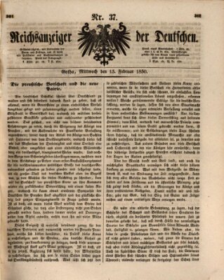 Reichsanzeiger der Deutschen (Allgemeiner Anzeiger der Deutschen) Mittwoch 13. Februar 1850