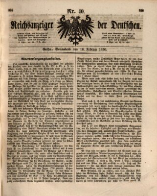 Reichsanzeiger der Deutschen (Allgemeiner Anzeiger der Deutschen) Samstag 16. Februar 1850