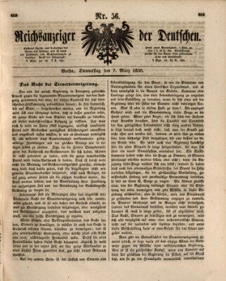 Reichsanzeiger der Deutschen (Allgemeiner Anzeiger der Deutschen) Donnerstag 7. März 1850