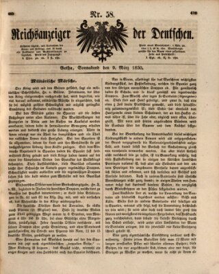 Reichsanzeiger der Deutschen (Allgemeiner Anzeiger der Deutschen) Samstag 9. März 1850