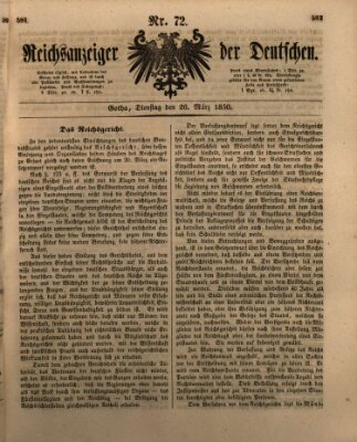 Reichsanzeiger der Deutschen (Allgemeiner Anzeiger der Deutschen) Dienstag 26. März 1850