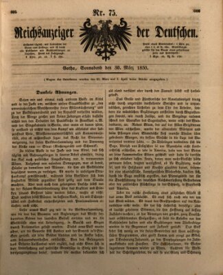 Reichsanzeiger der Deutschen (Allgemeiner Anzeiger der Deutschen) Samstag 30. März 1850