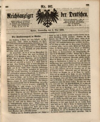 Reichsanzeiger der Deutschen (Allgemeiner Anzeiger der Deutschen) Donnerstag 2. Mai 1850