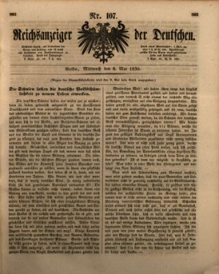 Reichsanzeiger der Deutschen (Allgemeiner Anzeiger der Deutschen) Mittwoch 8. Mai 1850