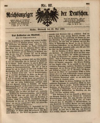 Reichsanzeiger der Deutschen (Allgemeiner Anzeiger der Deutschen) Mittwoch 22. Mai 1850