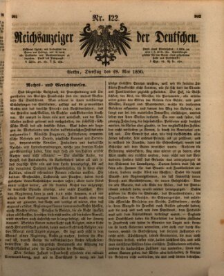 Reichsanzeiger der Deutschen (Allgemeiner Anzeiger der Deutschen) Dienstag 28. Mai 1850