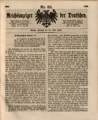 Reichsanzeiger der Deutschen (Allgemeiner Anzeiger der Deutschen) Freitag 31. Mai 1850