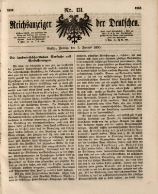 Reichsanzeiger der Deutschen (Allgemeiner Anzeiger der Deutschen) Freitag 7. Juni 1850