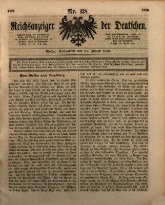 Reichsanzeiger der Deutschen (Allgemeiner Anzeiger der Deutschen) Samstag 15. Juni 1850