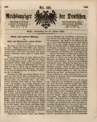 Reichsanzeiger der Deutschen (Allgemeiner Anzeiger der Deutschen) Donnerstag 27. Juni 1850