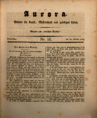 Aurora Donnerstag 22. Oktober 1829