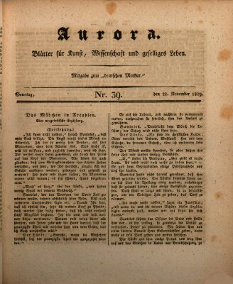 Aurora Sonntag 22. November 1829