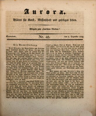 Aurora Samstag 5. Dezember 1829