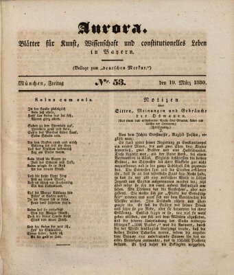 Aurora Freitag 19. März 1830