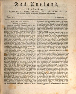 Das Ausland Donnerstag 10. Januar 1828