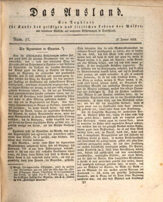 Das Ausland Sonntag 27. Januar 1828