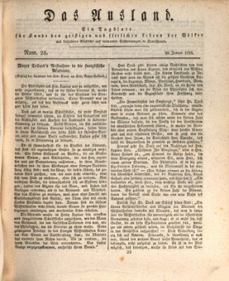 Das Ausland Montag 28. Januar 1828