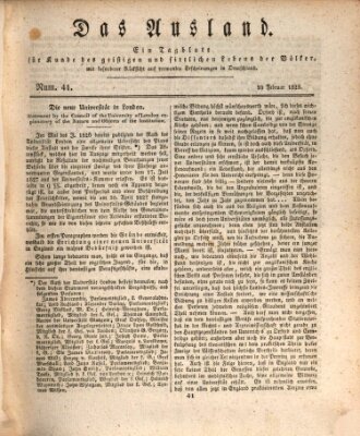 Das Ausland Sonntag 10. Februar 1828